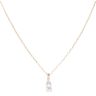 9ct Yellow Gold Cubic Zirconia Two Stone Pendant and Chain 18"