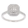18ct White Gold 0.89ct Brilliant And Baguette Cut Diamond Cluster Ring