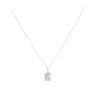 Sterling Silver Cubic Zirconia Rectangular Halo Pendant and Chain 18" by Icesia