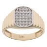 14ct Yellow Gold Cubic Zirconia Watch Strap Style Signet Ring