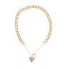 9ct Yellow Gold Heart Clasp Charm Bracelet 7"