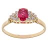 18ct Yellow Gold Cubic Zirconia and Created Ruby Dress Ring