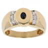 18ct Yellow Gold Cubic Zirconia And Sapphire Ring