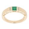 18ct Yellow Gold 0.05ct Diamond and Emerald Ring