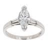 Platinum 1.25ct Certificated Marquise Diamond Solitaire Ring