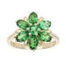 9ct Yellow Gold Diopside Cluster Ring