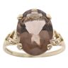 9ct Yellow Gold Patterned Smoky Quartz Ring