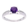 9ct White Gold Amethyst and Diamond Circular Ring