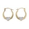 9ct Yellow Gold Crystal Heart Creole Earrings