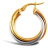 9ct 2 Colour Gold Twist Hoop Earrings