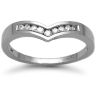 9 Carat White Gold 15pts Channel Set Diamond Wishbone Ring