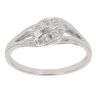14ct White Gold 0.07ct Diamond Fancy Two Row Twist Ring