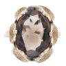 9ct Yellow Gold Smoky Quartz Single Stone Ring