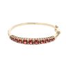 9ct Yellow Gold 0.10ct Diamond And Garnet Bangle