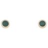 925 Sterling Silver Gold Plated Malachite Circular Stud Earrings