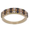 18ct Yellow Gold 0.20ct Diamond and Sapphire Two Rows Ring