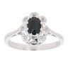 9ct White Gold 0.10ct Diamond And Sapphire Cluster Ring