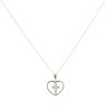 Children's 14ct Yellow Gold Cubic Zirconia Cross And Heart Pendant And Chain 18"