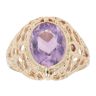 9ct Yellow Gold Amethyst Single Stone Ring