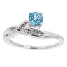 9ct White Gold Created Blue Topaz and Diamond Ring