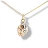 9ct Yellow, White And Rose Gold Half Knot Pendant And Chain