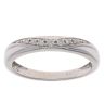 9ct White Gold 0.05ct Diamond Wave Half Eternity Ring