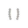 Sterling Silver Bezel Set Cubic Zirconia Drop Stud Earrings