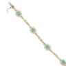 14ct Yellow Gold 1.50ct Diamond and Emerald Cluster Bracelet 7.5"