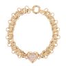 14ct Yellow Gold Cubic Zirconia Heart Fancy Bracelet 7.5"