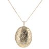 9ct Yellow Gold Patterned Locket Pendant And Chain 22"