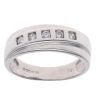 9ct White Gold Cubic Zirconia Five Stone Crossover Ring