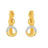 22ct Yellow Gold Cubic Zirconia Huggie Hoop Earrings