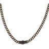 14ct Yellow Gold Monaco Classic Black Pave Lock Curb Chain 16"