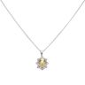 9ct White Gold 0.05ct Diamond and Citrine Cluster Pendant and Chain 18"