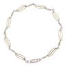 9ct Yellow And White Gold 0.05ct Diamond Wave Link Bracelet 7"