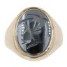 9ct Yellow Gold Hematite Centurian Oval Signet Ring