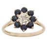 9ct Yellow Gold 0.05ct Diamond And Sapphire Cluster Ring