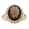 9ct Yellow Gold Smoky Quartz Single Stone Ring
