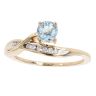9ct Yellow Gold Created Blue Topaz and 0.13ct Diamond Ring