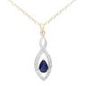 9ct Yellow Gold Sapphire and Diamond Teardrop Pendant Necklace