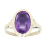 9ct Yellow Gold Single Stone Amethyst Ring