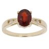 9ct Yellow Gold 0.03ct Diamond and Garnet Single Stone Ring