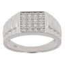Silver Cubic Zirconia Square Ring By Icesia