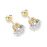 9ct yellow gold 7mm white CZ stud Earrings
