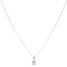 9ct White Gold 0.25ct Princess And Brilliant Cut Diamond Pendant And Chain 18"