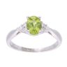 9ct White Gold Peridot and Diamond Oval Ring
