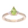 9ct Yellow Gold Created Peridot And Diamond Stone Set Ring
