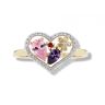9ct Yellow Gold Cubic Zirconia Heart Cluster Ring