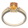 9ct Yellow Gold Citrine and 0.02ct Single Stone Ring