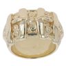 9ct Yellow Gold Patterned Double Buckle Ring
